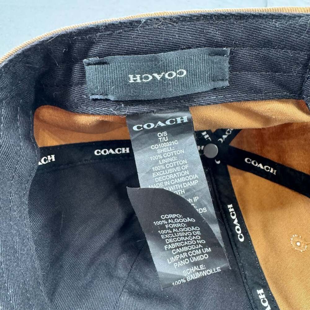 Coach CO10032 Light Saddle Brown Embroidered Logo Baseball Hat Cap O/S - Picture 7 of 7